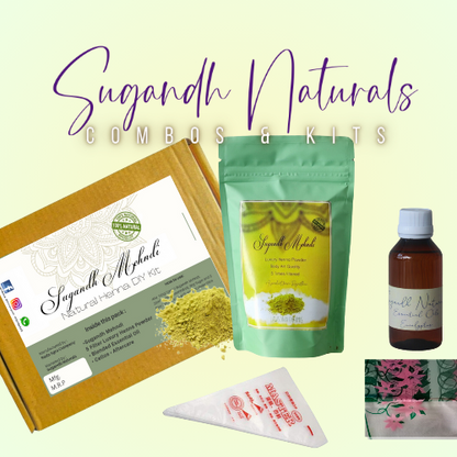 Sugandh Naturals DIY Henna Kit for making 20 cones